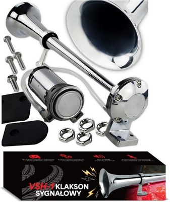 Сигнал клаксон сигнал труба tir + компресор mega гучний хром фото №1