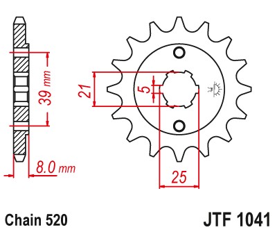 ЗУБЧАТКА ПЕРЕДНЯЯ JTF1041-14 14Z РАЗМЕР 520