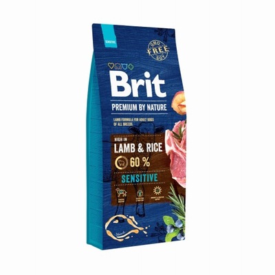 BRIT PREMIUM SENSITIVE LAMB JAGNIĘCINA RICE 15 kg