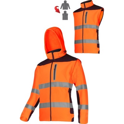 LAHTI PRO КУРТКА SOFTSHELL ПРЕДУПРЕЖДАЮЩАЯ ORANGE ODPINANE RĘKAWY L4092203