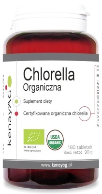 Chlorella Organiczna 100% Bio KENAY 500 mg 180 Tabletek