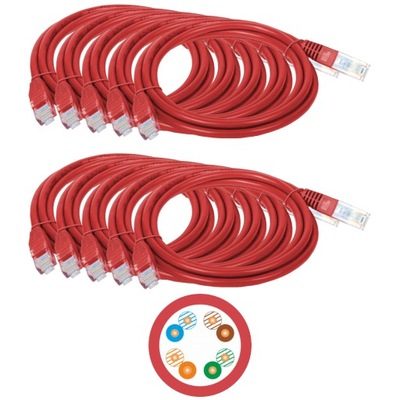 PATCHCORD A-LAN UTP K5E 0.5M CZERWONY 0.5x10 sztuk