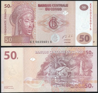 $ Kongo 50 FRANCS P-97c UNC 2020