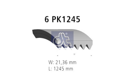 Dt spare parts 6.31514 ремінь клиновий багатореберний фото №1