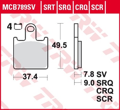 TRW MCB789SRT TRINKELĖS STABDŽIŲ KH417 SINTER ROAD 