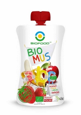 Mus Truskawkowo Bananowo Jabłkowy BIO 90 g (BIOFOOD) BIOFOOD