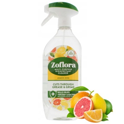 PŁYN CZYSZCZĄCY ZOFLORA 800ML UNIWERSALNY ANTYBAKTERYJNY SPRAY LEMON ZING