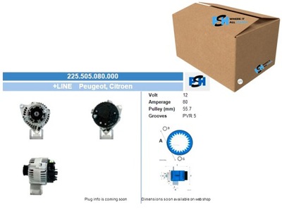 ALTERNADOR CITROEN PEUGEOT 80A ALTERNADOR BV PSH  