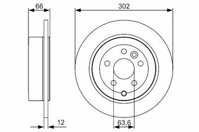 BOSCH DISCOS DE FRENADO 2SZT. PARTE TRASERA LAND ROVER FREELANDER 2 2.2D  