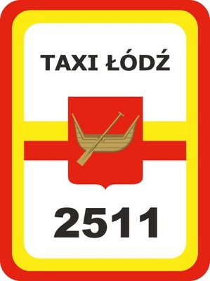 NAKLEJKI MAGNETYCZNE oznaczenie TAXI ŁÓDŹ numer