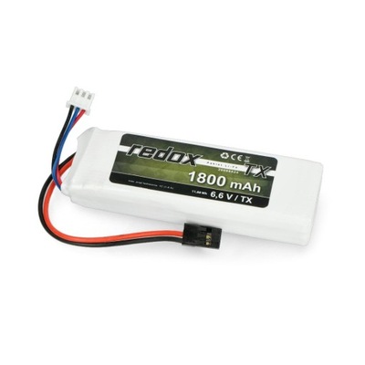 Pakiet Li-Fe Redox 1800mAh 2S 6.6V JR