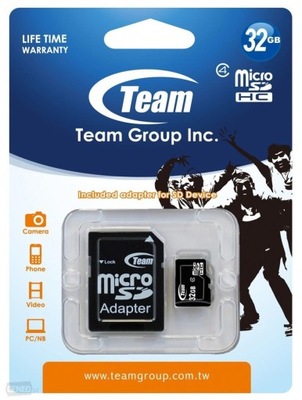 Karta Pamięci microSDHC 32GB CLASS 10 + ADAPTER SD