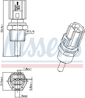 NISSENS 207007 SENSOR TEMPERATURA DE LÍQUIDO CHLODZAC  