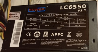 Zasilacz LC-Power LC6550 550W 12V/44A APFC solidny