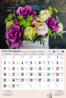 Kalendarz ścienny planszowy 2024 na spirali 13-planszowy