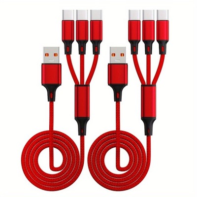 DISPOSITIVO DE CARGA I CABLE PARA TRANSMISJI DANYCH 3 EN 1 (2 OPAKOWANIA POR 4 STOPY), CARGADOR WIELOKROTNE USB A PARA 3 TYPC C  