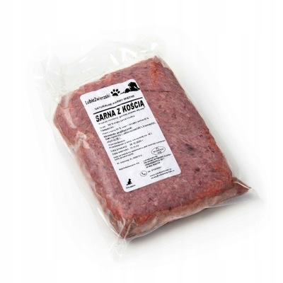 Mokra karma mięso surowe mrożone dla psa sarna dziczyzna 500g BARF