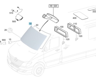 Стекло передняя mercedes sprinter w906 a9066700901 фото №1