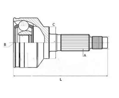 Шрус  полуось n2825036 nipparts mitsubishi colt фото №1