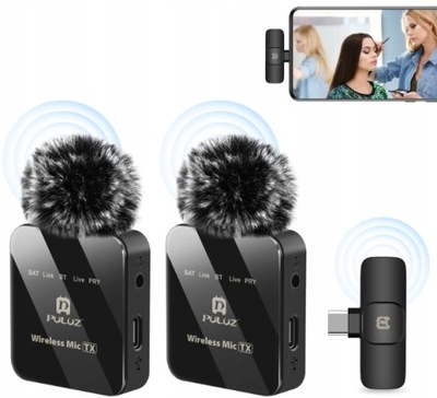 2x Mikrofon Bezprzewodowy do Telefonu PULUZ USB-C ANDROID iOS iPhone 15 16