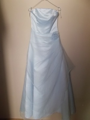 Długa sukienka suknia ślubna błękit MARCO PECCI 38