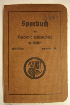 Stettin - Szczecin - Książeczka oszczędnościowa 1941 r.