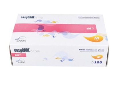 RĘKAWICZKI NITRYLOWE RÓŻOWE ZARYS r. M 100SZT