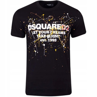 Koszulka męska t-shirt DSQUARED2 100% bawełna czarna XXL