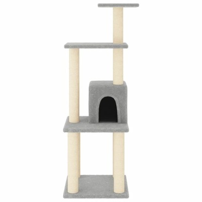 Drapak dla kota ze słupkami sizalowymi, jasnoszary, 105 cm