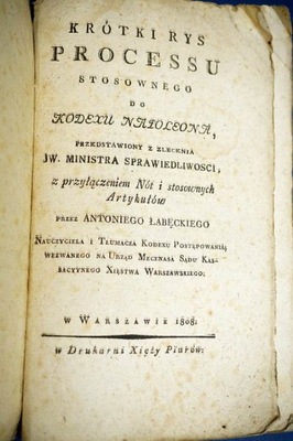 1808 Krótki rys procesu do KODEXU NAPOLEONA