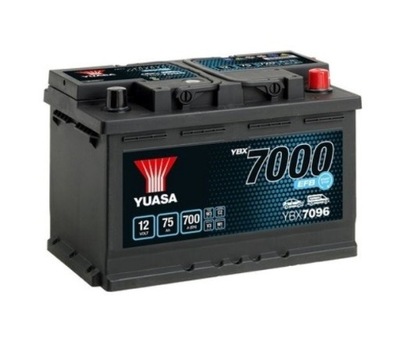 BATTERY YUASA 12V 75AH/700A START STOP PLUS P+  