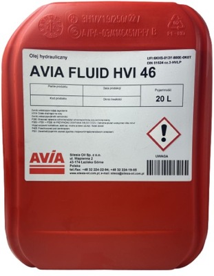 Olej hydrauliczny AVIA FLUID HLP 46 VG46 20L