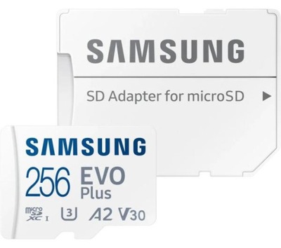 Karta pamięci Samsung Evo Plus microSD 256GB 180 / 120 MB/s A2 V30 Adapter