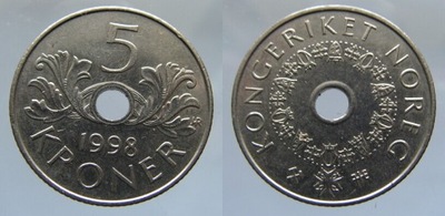 2137. NORWEGIA, 5 KORON, 1998