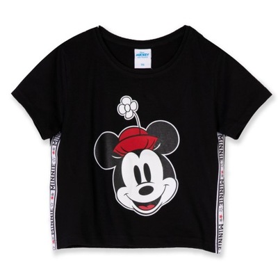 Disney Myszka Minnie Koszulka Czarna T-Shirt 146