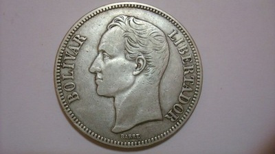 Wenezuela 5 boliwar 1935 srebro