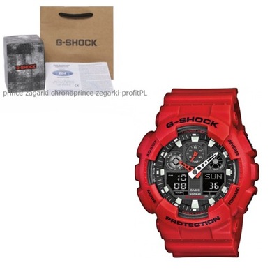 ZEGAREK CASIO G-SHOCK GA-100B-4A CZERWONY