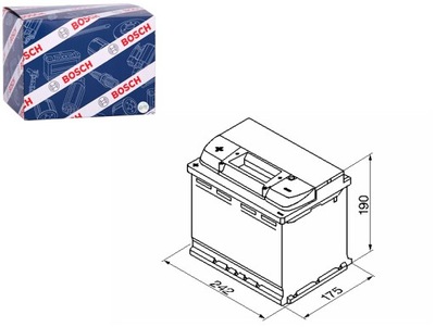 АККУМУЛЯТОР BOSCH 12V 60AH 540A S4 L + 1 242X175X190 B13 ПУСКОВОЙ