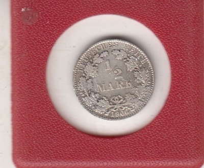 Niemcy-Cesarstwo 1/2 marki 1906 D