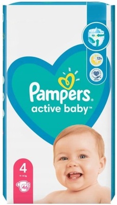 Pieluchy PAMPERS 4 Active Baby MAXI 46 szt.