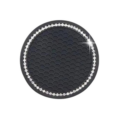 Car Non-slip Water Cup Pad Diamond Rhinestone Bling Decoration For H~8833