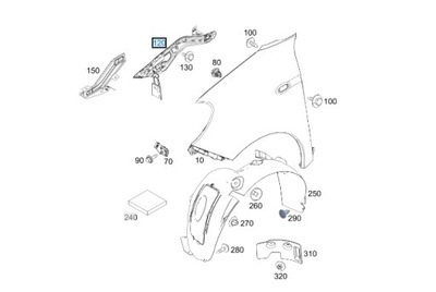 Кронштейн крила лівий smart forfour w453 фото №1