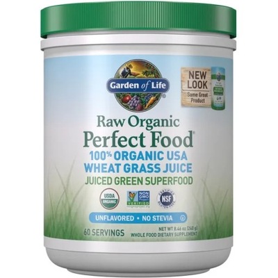 Garden of Life Raw Organic Perfect Food 100% Organic USA Wheat Grass Juice
