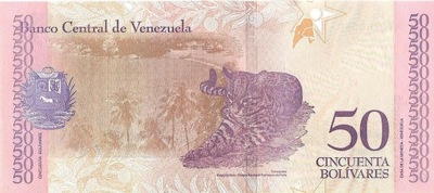 Banknot 50 Bolivar 2018 - UNC