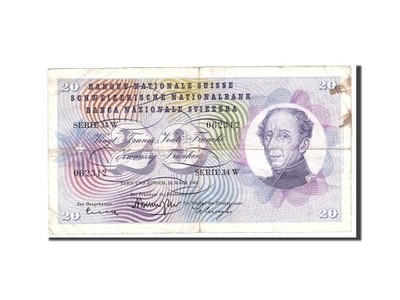 Banknot, Szwajcaria, 20 Franken, 1963, 1963-03-28,