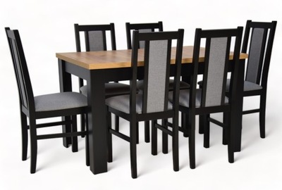 Zestaw Stół rozkładany 80x120/160 6 krzeseł KOLORY