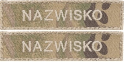NAZWISKO na mundur MULTICAM Naszywka na rzep IDENTYFIKATOR Wojskowy x 2 szt