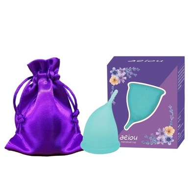 Menstrual Cup Reusable Tampon and Pad Soft Blue L