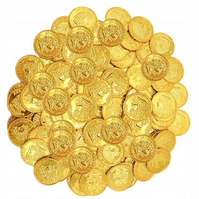 Plastikowe złote monety Złote monety Złota moneta