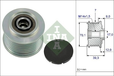 EMBRAGUE ALTERNADOR INA 535 0214 10  